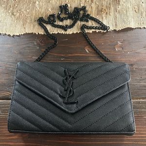 Monogram Quilted Leather Wallet on a Chain